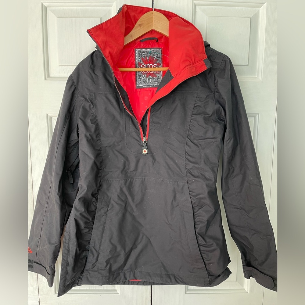 Sims Snowboard Jacket Black Quarter Zip Medium